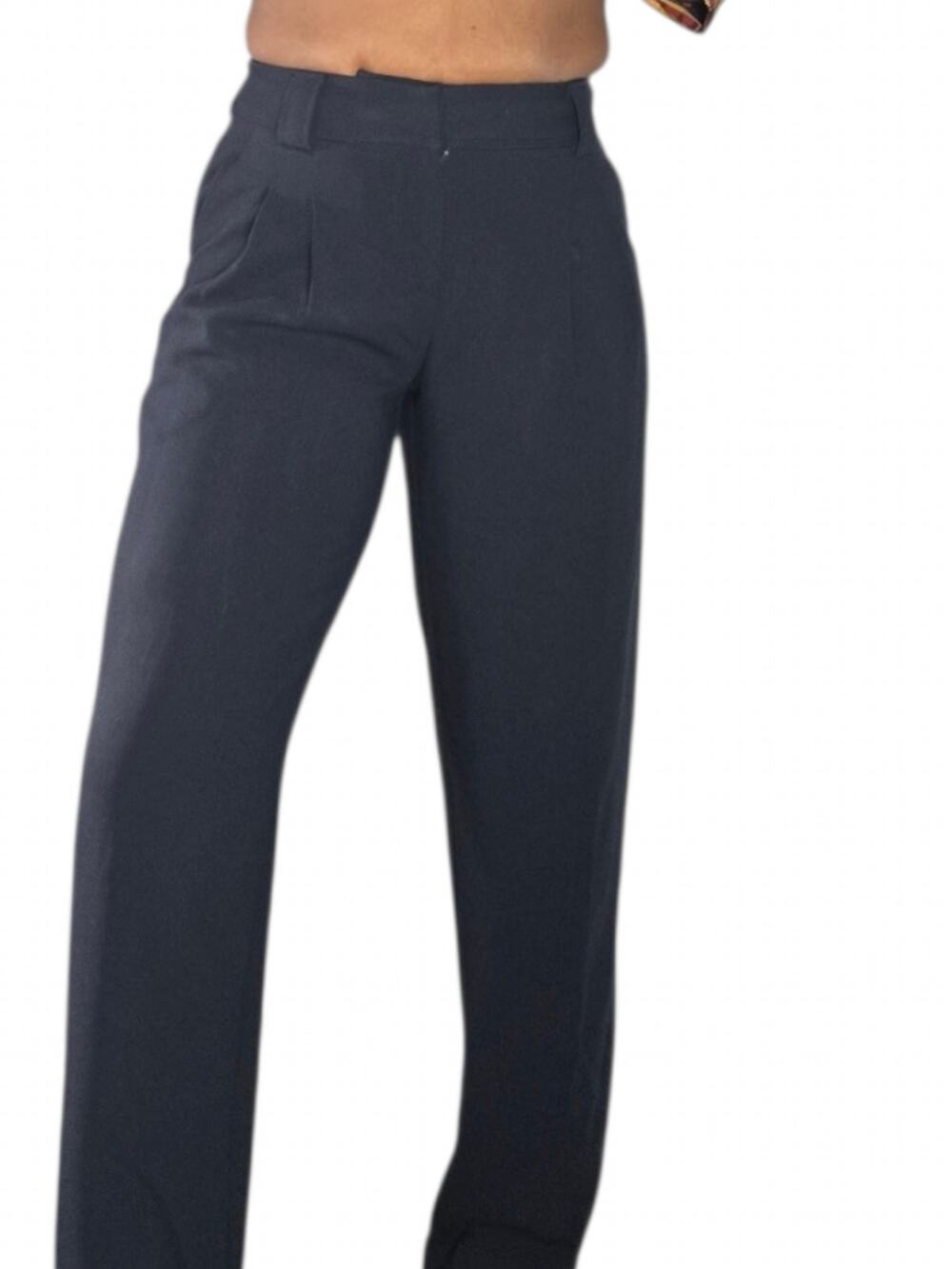 Maeve Anthropologie Tailored Pleated Trousers Blue Stretch Mid Rise Wide Leg 00